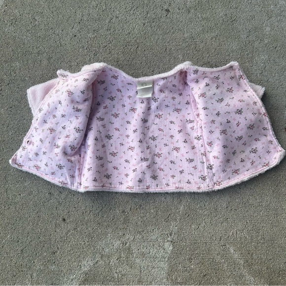 Classic Pooh Disney Newborn Baby Girl Pink Fleece Cardigan Sweater Jacket - Picture 6 of 10